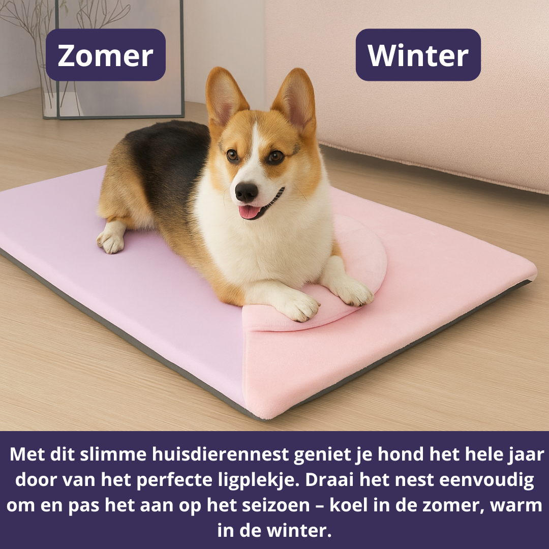 Hundebett mit Kühl- und Wärmeseite – Doppelseitig für Vier-Jahreszeiten-Komfort