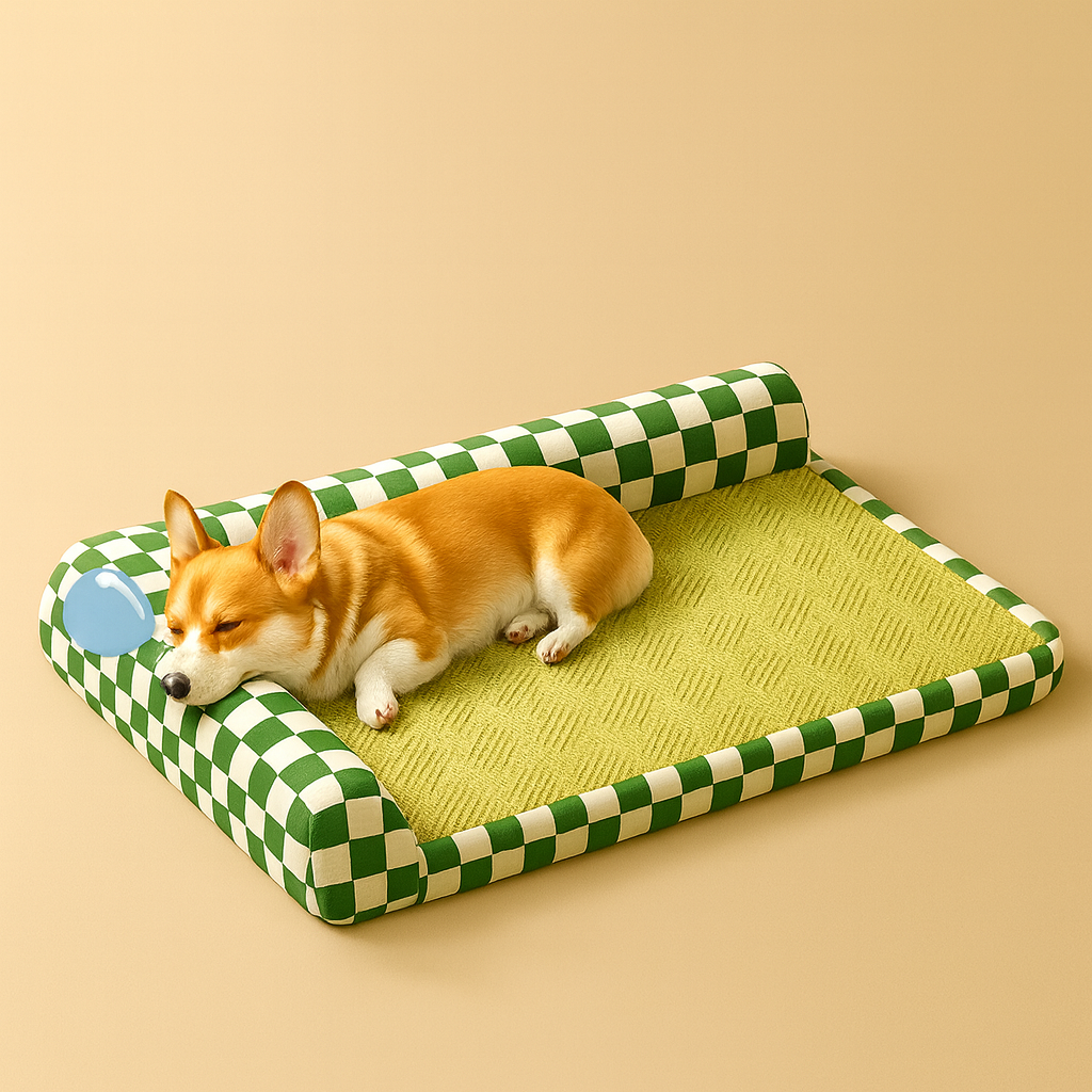 Hondenbed Zomerkoeling L-vorm – Ademend & Ondersteunend