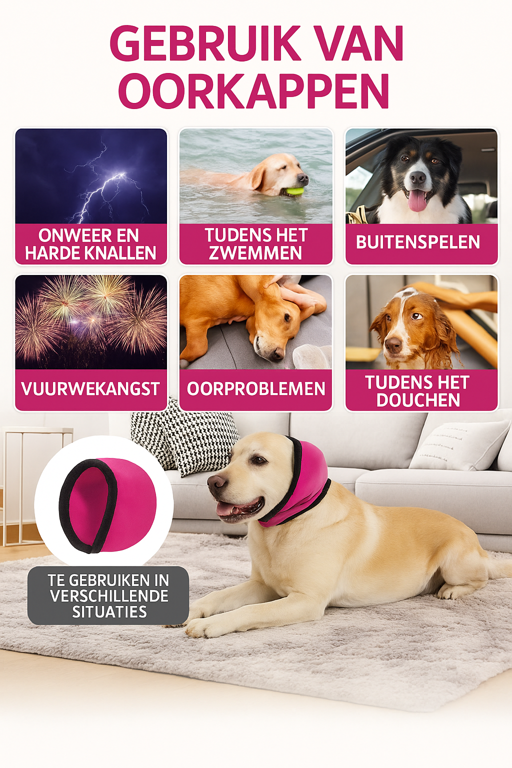 Honden Gehoorbescherming - Kalmerend & Geluidsreducerend