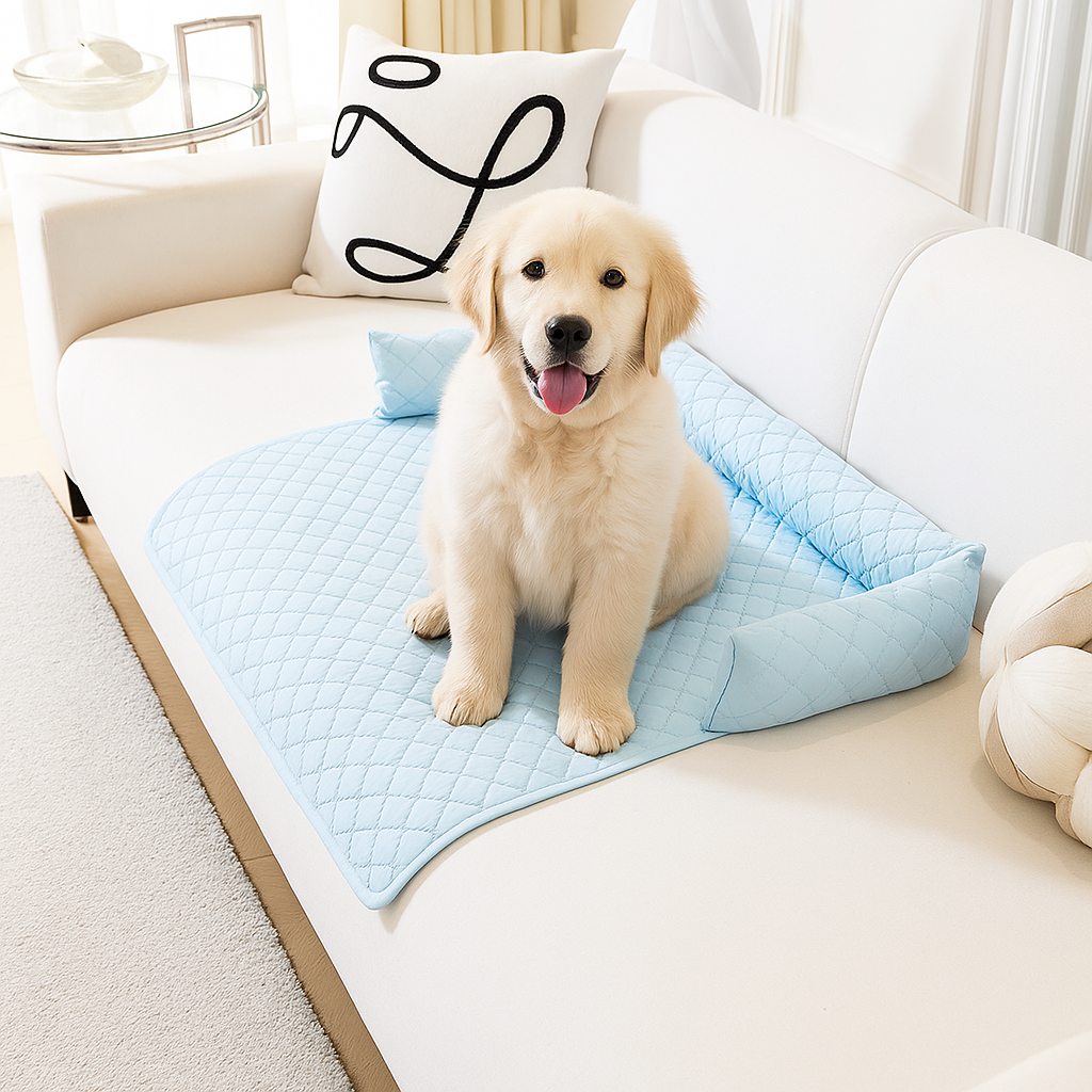 Honden Bankdeken Zomerkoeling – Ademend en Antislip met Nekkussen