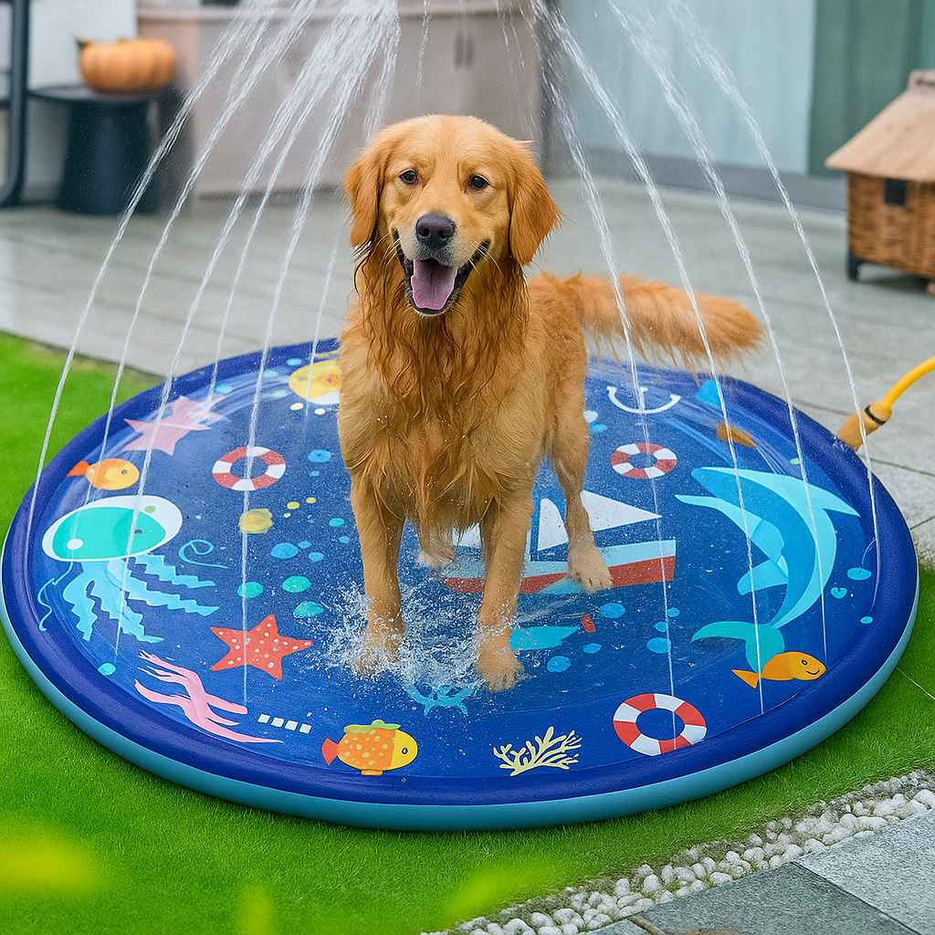 Honden Zwembad Koelmat – Opblaasbare Waterfontein voor Zomerplezier