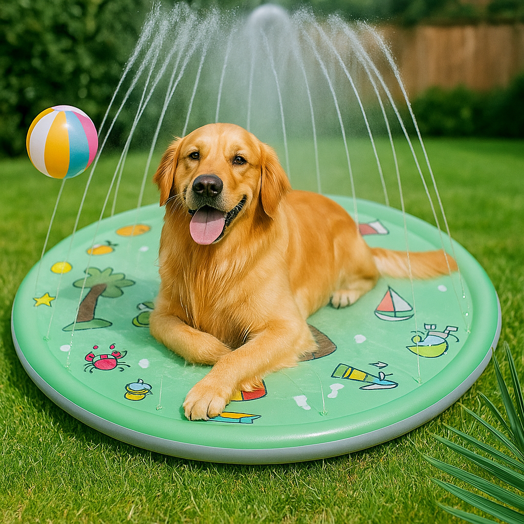 Honden Zwembad Koelmat – Opblaasbare Waterfontein voor Zomerplezier