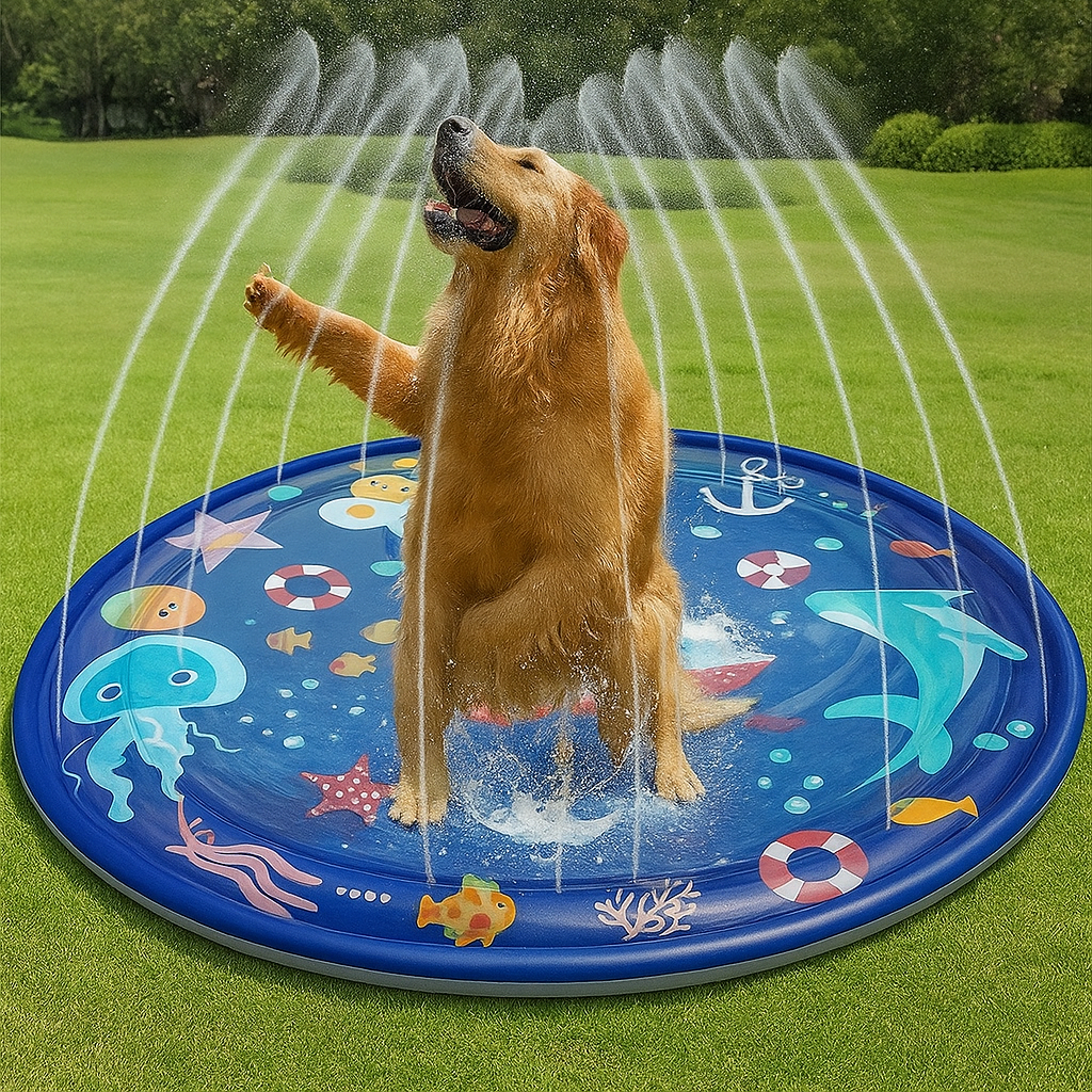 Honden Zwembad Koelmat – Opblaasbare Waterfontein voor Zomerplezier