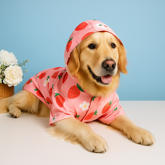 Honden Regenjas Aardbei – Waterdicht & Schattig