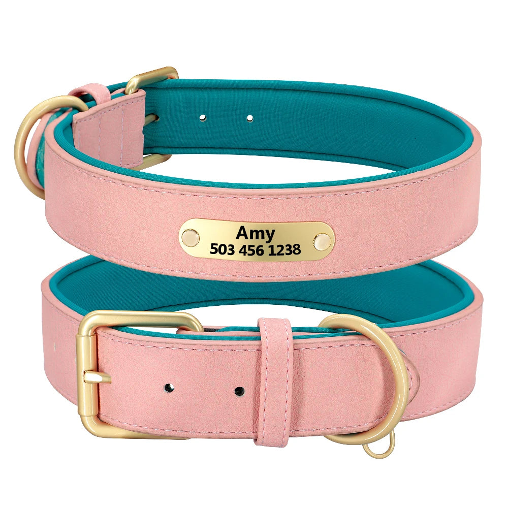 Luxe Gepersonaliseerde Leren Halsband – Comfort & Stijl