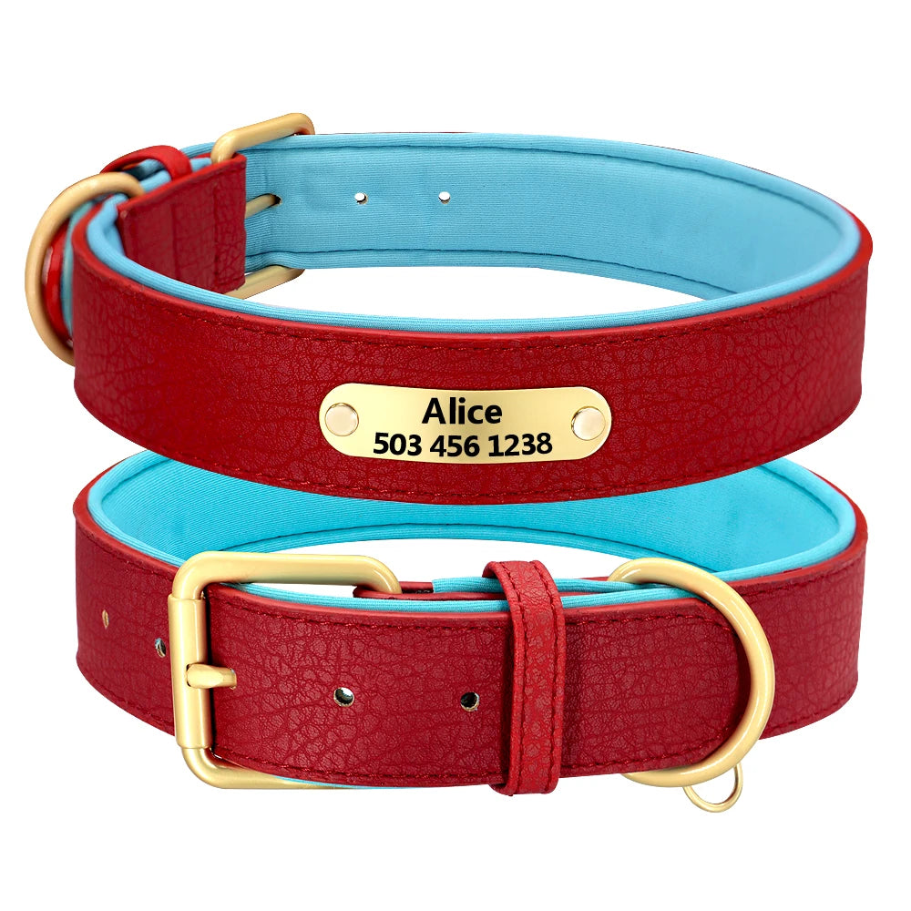 Luxe Gepersonaliseerde Leren Halsband – Comfort & Stijl