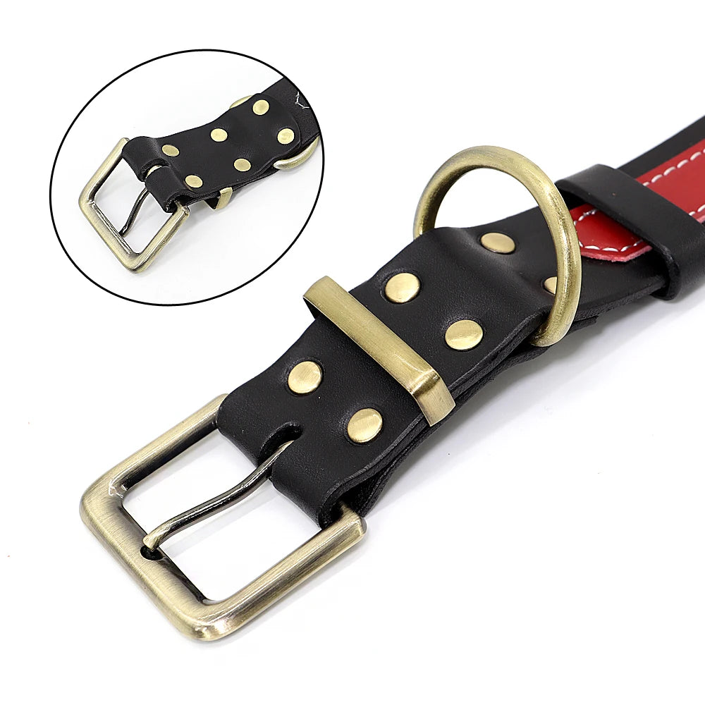 Hond Halsband Leer Zacht – Luxe en Gepersonaliseerde Hondenhalsband met Naam voor Grote Honden