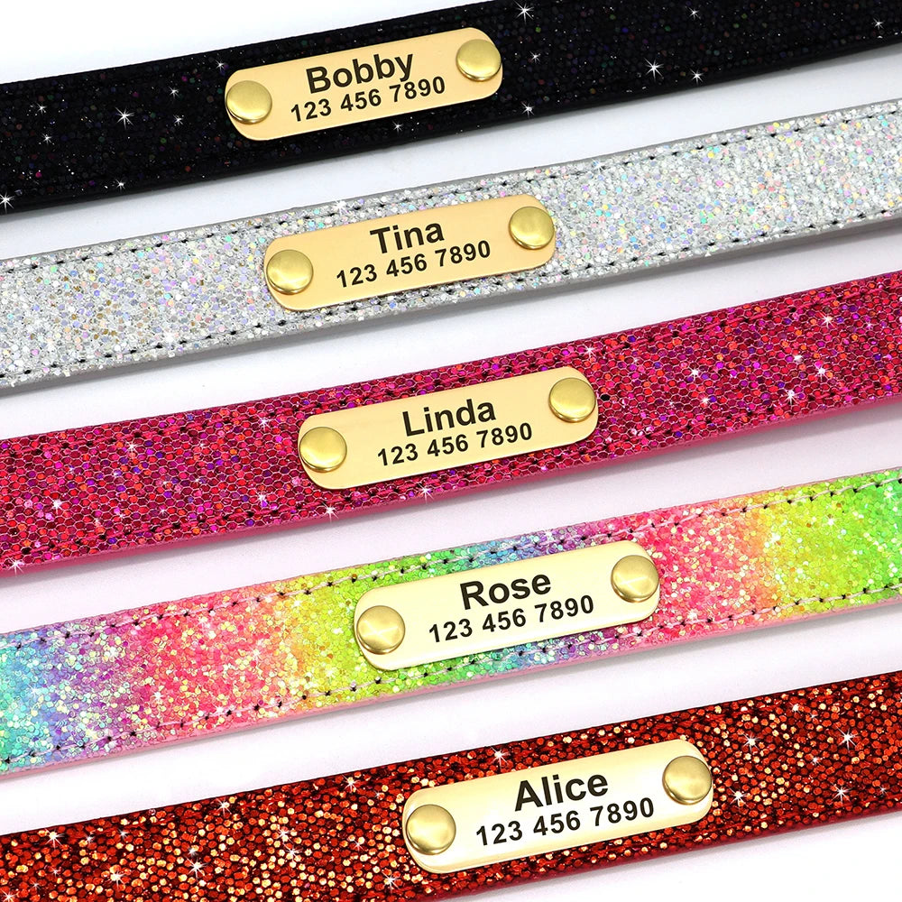 Personalisiertes Glitzerhalsband – Stil und Sicherheit für Ihren Hund