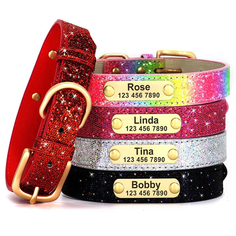 Personalisiertes Glitzerhalsband – Stil und Sicherheit für Ihren Hund