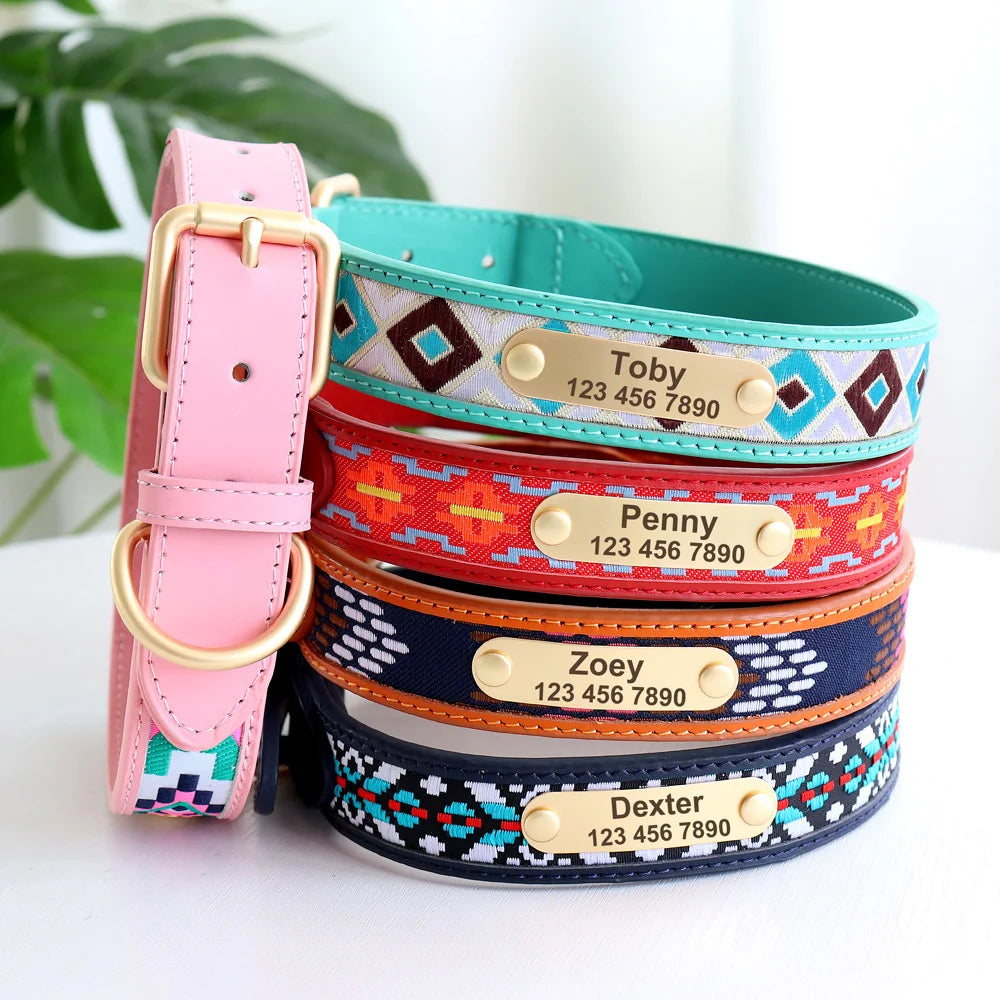 Personalisiertes besticktes Halsband – Einzigartig & Bequem