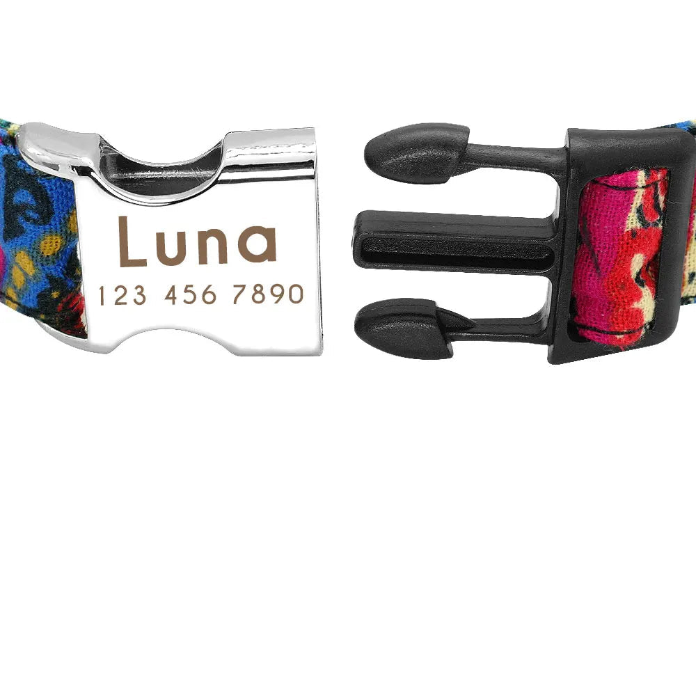 Hondenhalsband Gepersonaliseerd Verstelbaar Nylon – Kleurrijk en Veilig
