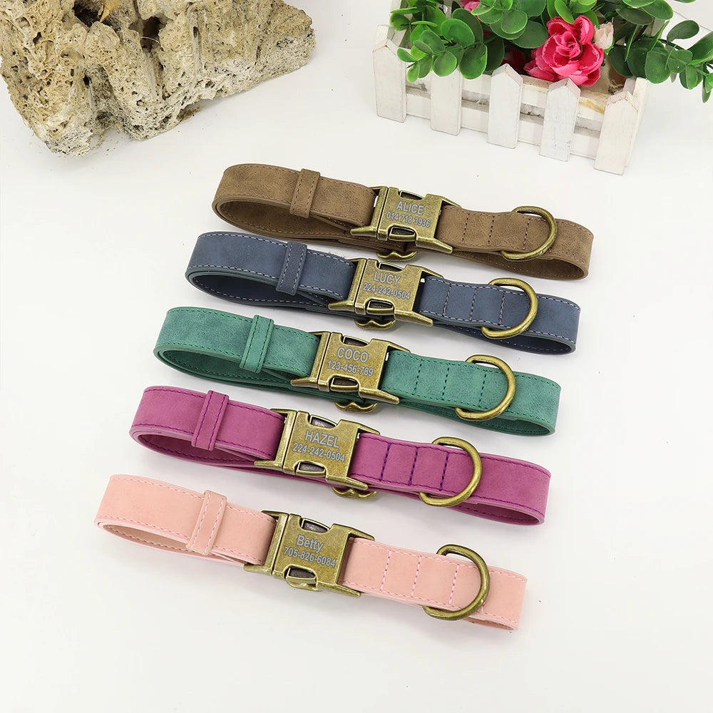 Gepersonaliseerde Leren Halsband – Stijlvol & Veilig