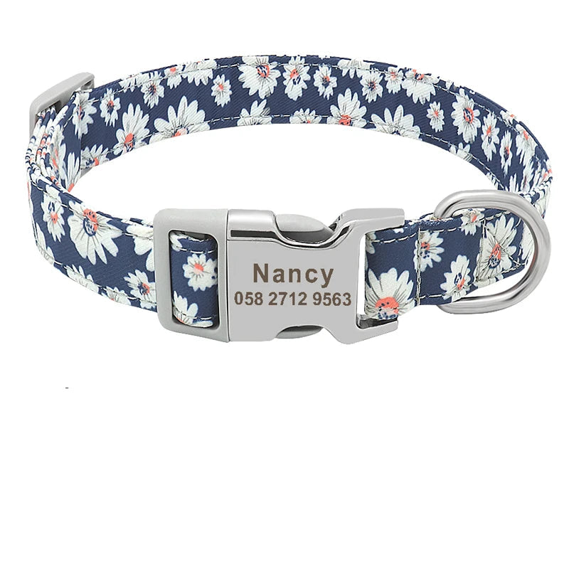 Hondenhalsband Gepersonaliseerd Madeliefjes – Stijlvol en Veilig