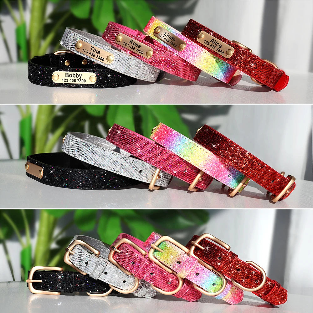Personalisiertes Glitzerhalsband – Stil und Sicherheit für Ihren Hund