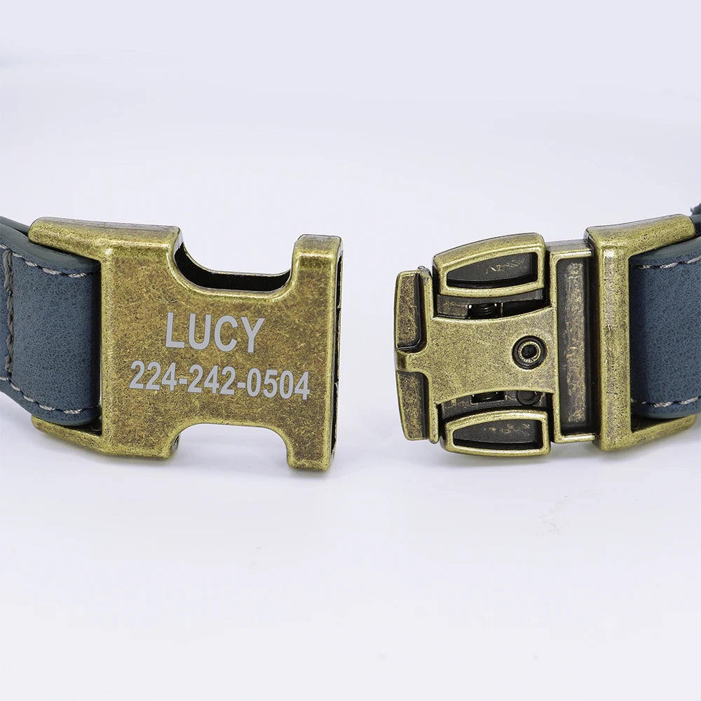 Gepersonaliseerde Leren Halsband – Stijlvol & Veilig