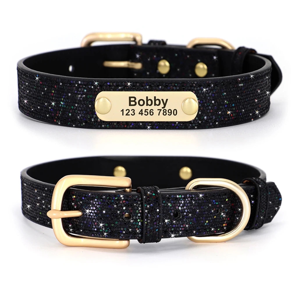 Personalisiertes Glitzerhalsband – Stil und Sicherheit für Ihren Hund