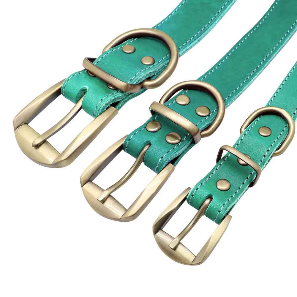 Hond Halsband Leer Gepersonaliseerd – Brede en Verstelbare Leren Hondenhalsband met Naam