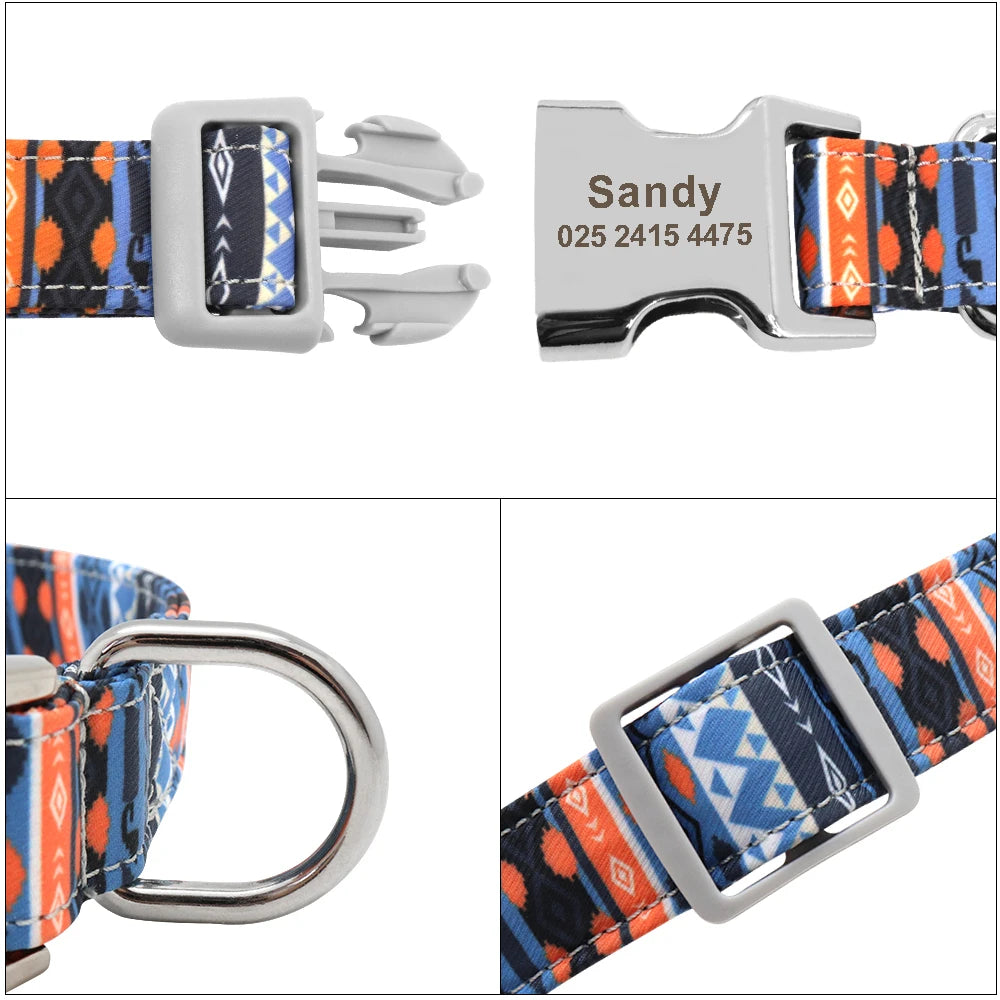 Hond Halsband Gepersonaliseerd Nylon – Verstelbare en Reflecterende Hondenhalsband met Naam