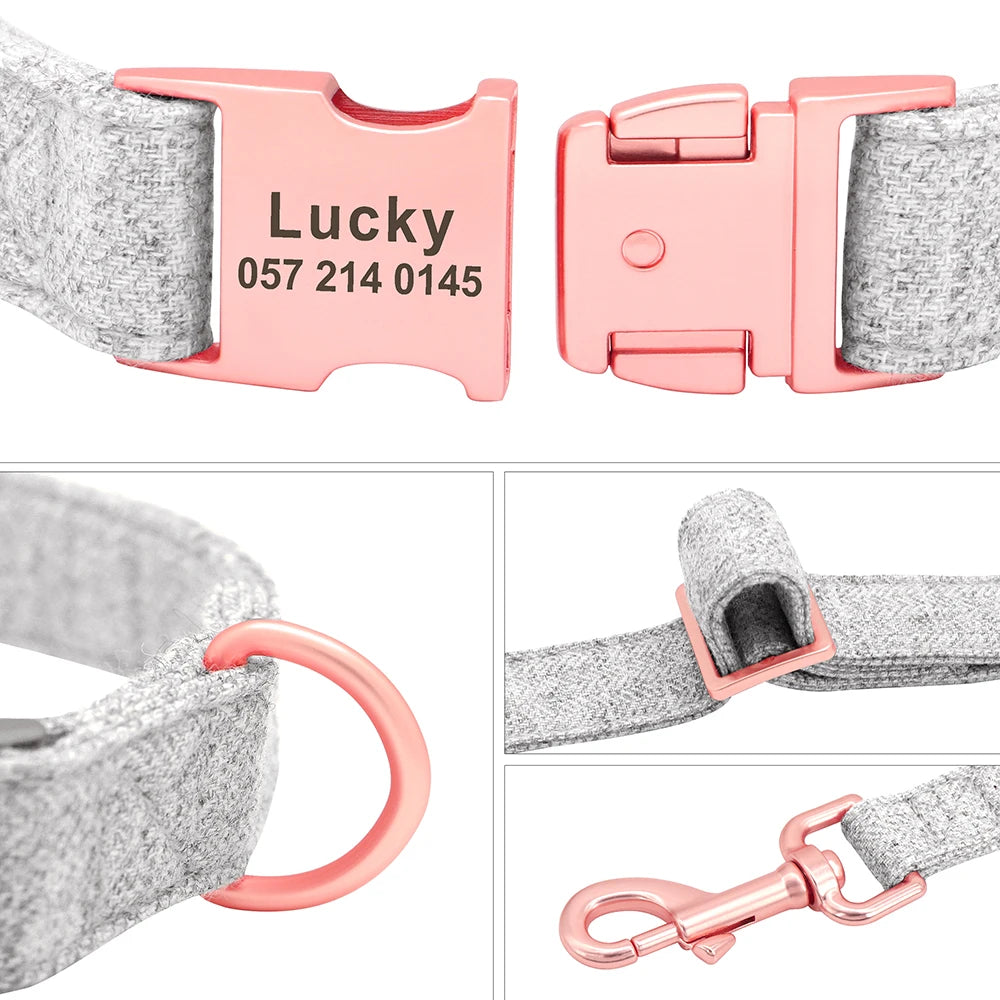 Hond Uitlaatset Gepersonaliseerd – Complete Honden Set met Halsband, Lijn en Poepzakhouder met Naam