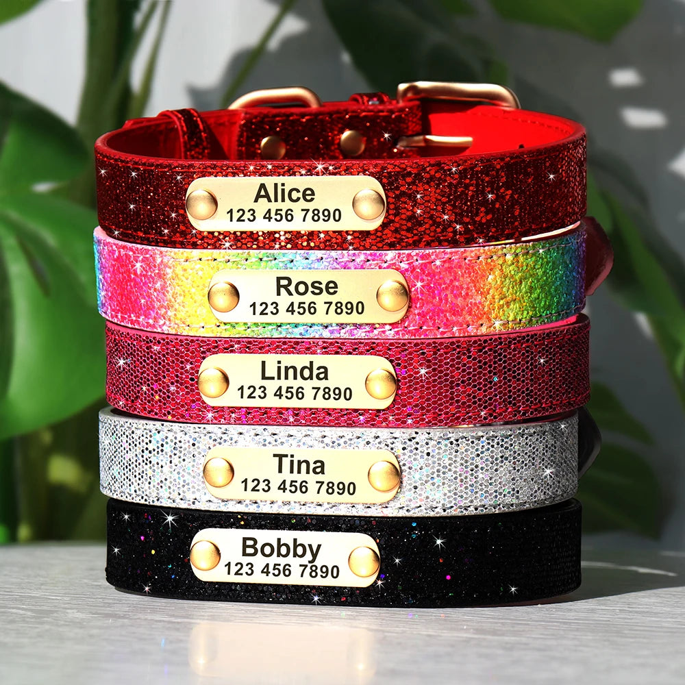 Personalisiertes Glitzerhalsband – Stil und Sicherheit für Ihren Hund