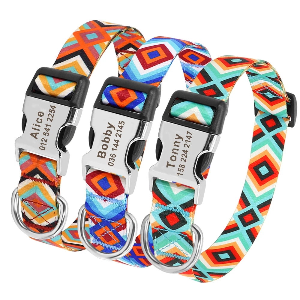 Hondenhalsband Kleurrijk Gepersonaliseerd – Stijlvol, Comfortabel en Veilig