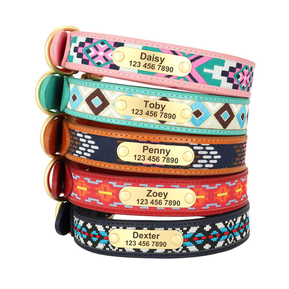 Personalisiertes besticktes Halsband – Einzigartig & Bequem
