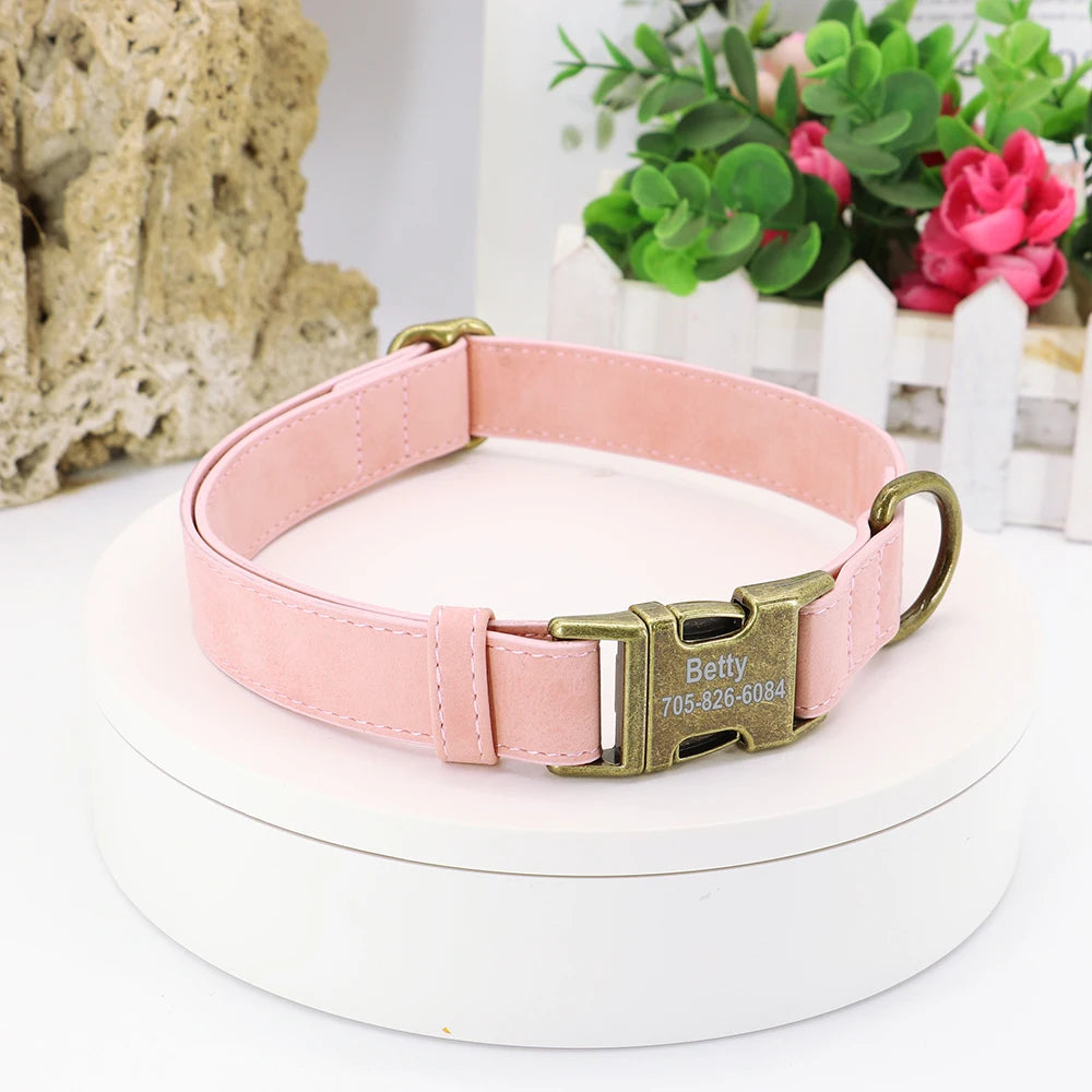 Gepersonaliseerde Leren Halsband – Stijlvol & Veilig