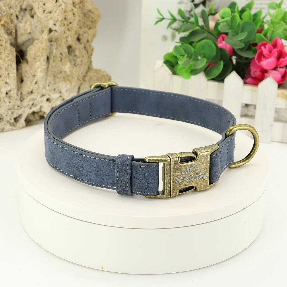 Gepersonaliseerde Leren Halsband – Stijlvol & Veilig