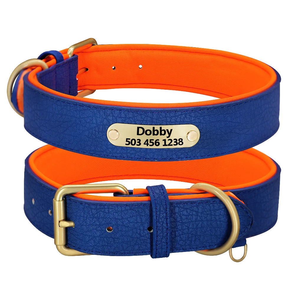 Luxe Gepersonaliseerde Leren Halsband – Comfort & Stijl