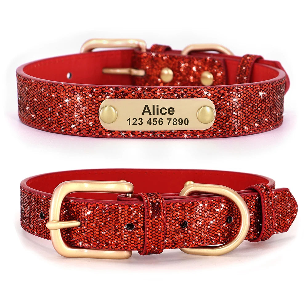 Personalisiertes Glitzerhalsband – Stil und Sicherheit für Ihren Hund