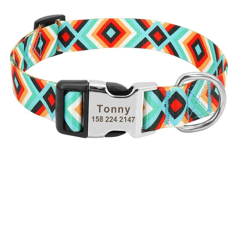 Hondenhalsband Kleurrijk Gepersonaliseerd – Stijlvol, Comfortabel en Veilig