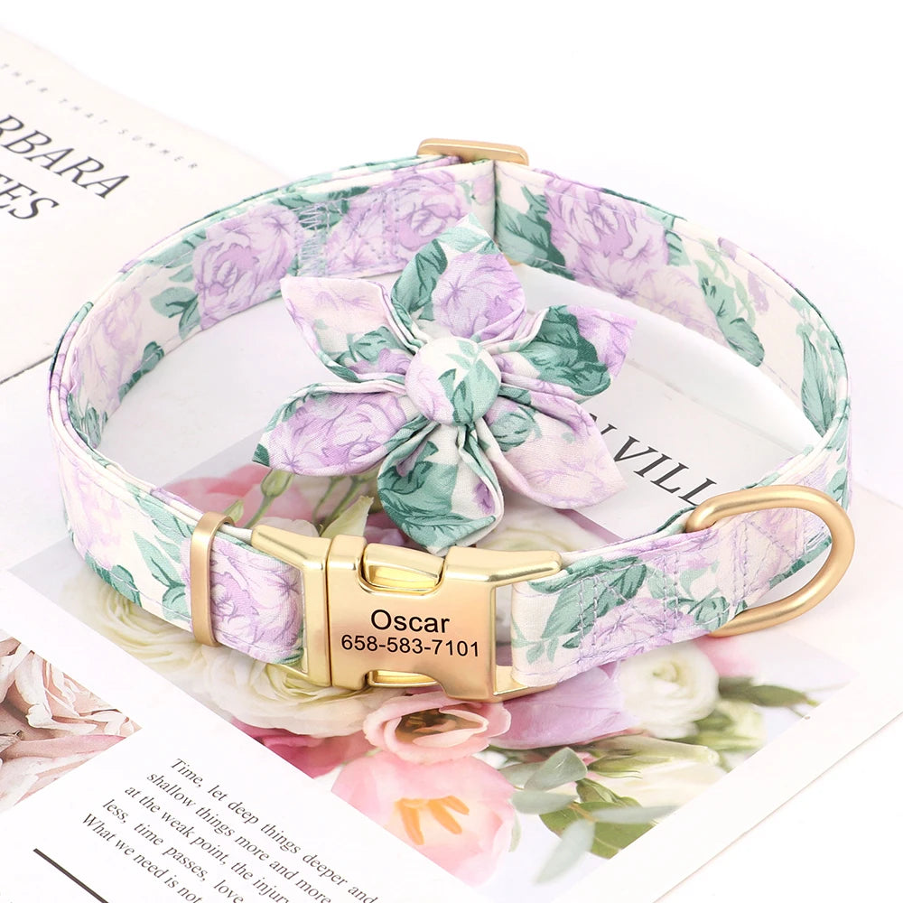 Gepersonaliseerde Bloemenhalsband – Stijlvol & Comfortabel