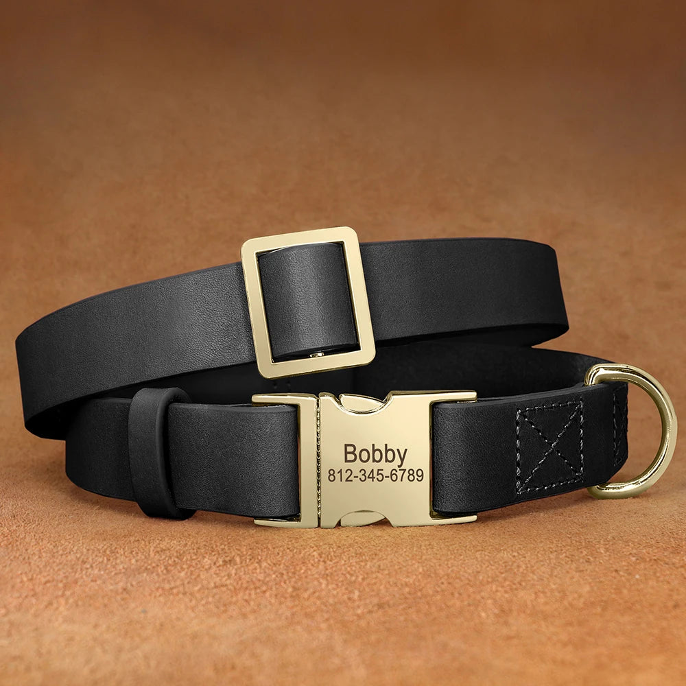 Hondenhalsband Gepersonaliseerd Leer – Stijlvol, Duurzaam en Comfortabel