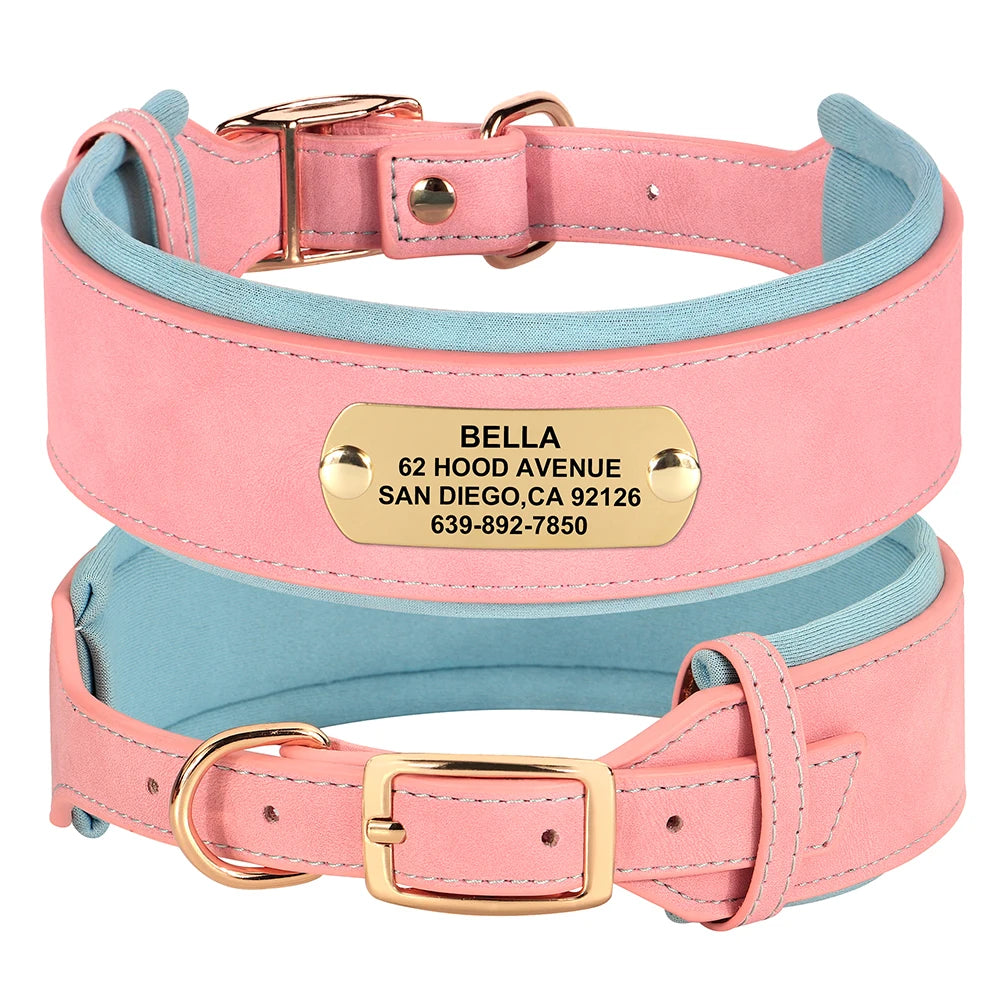 Personalisiertes Hundehalsband aus Leder – Weich, breit und bequem für Ihren großen Vierbeiner