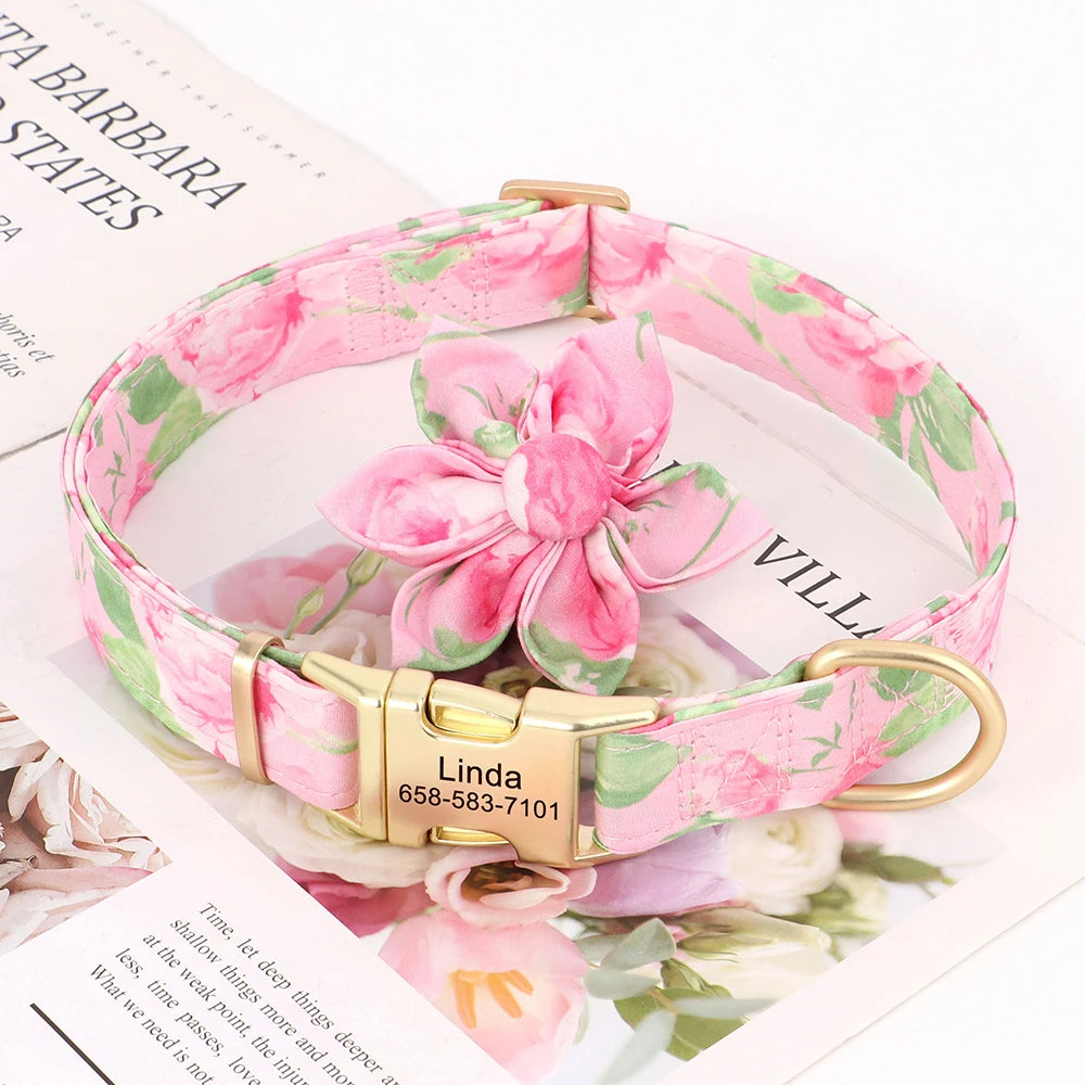 Gepersonaliseerde Bloemenhalsband – Stijlvol & Comfortabel