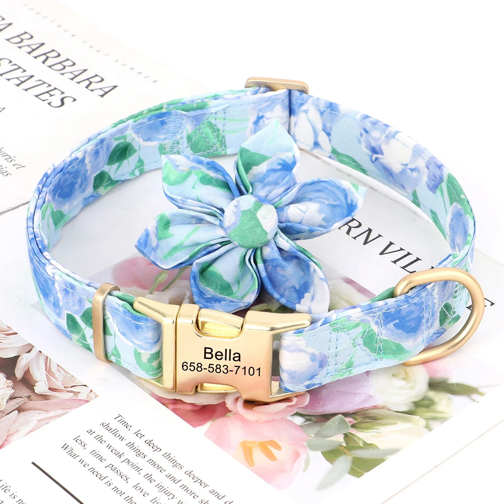 Gepersonaliseerde Bloemenhalsband – Stijlvol & Comfortabel
