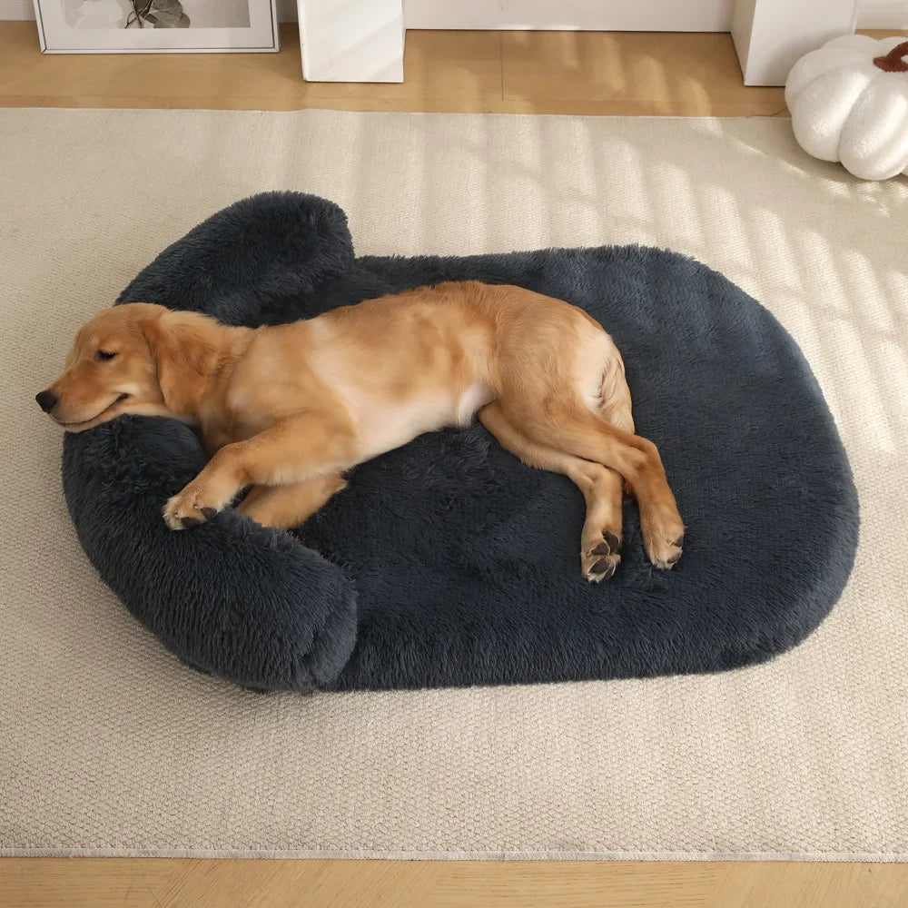 Flauschiges orthopädisches Hundebett mit Kissen – warm, stützend und waschbar