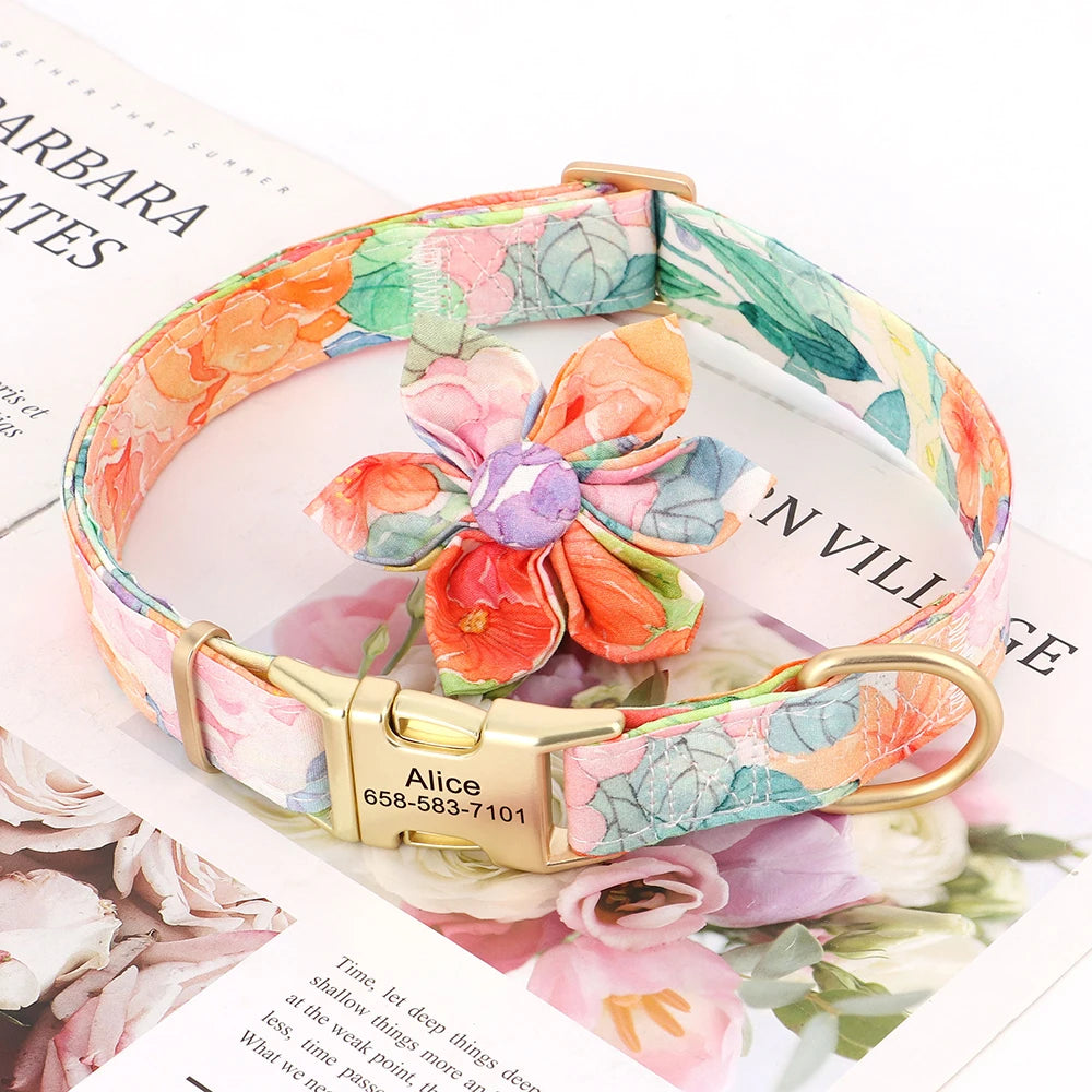 Gepersonaliseerde Bloemenhalsband – Stijlvol & Comfortabel