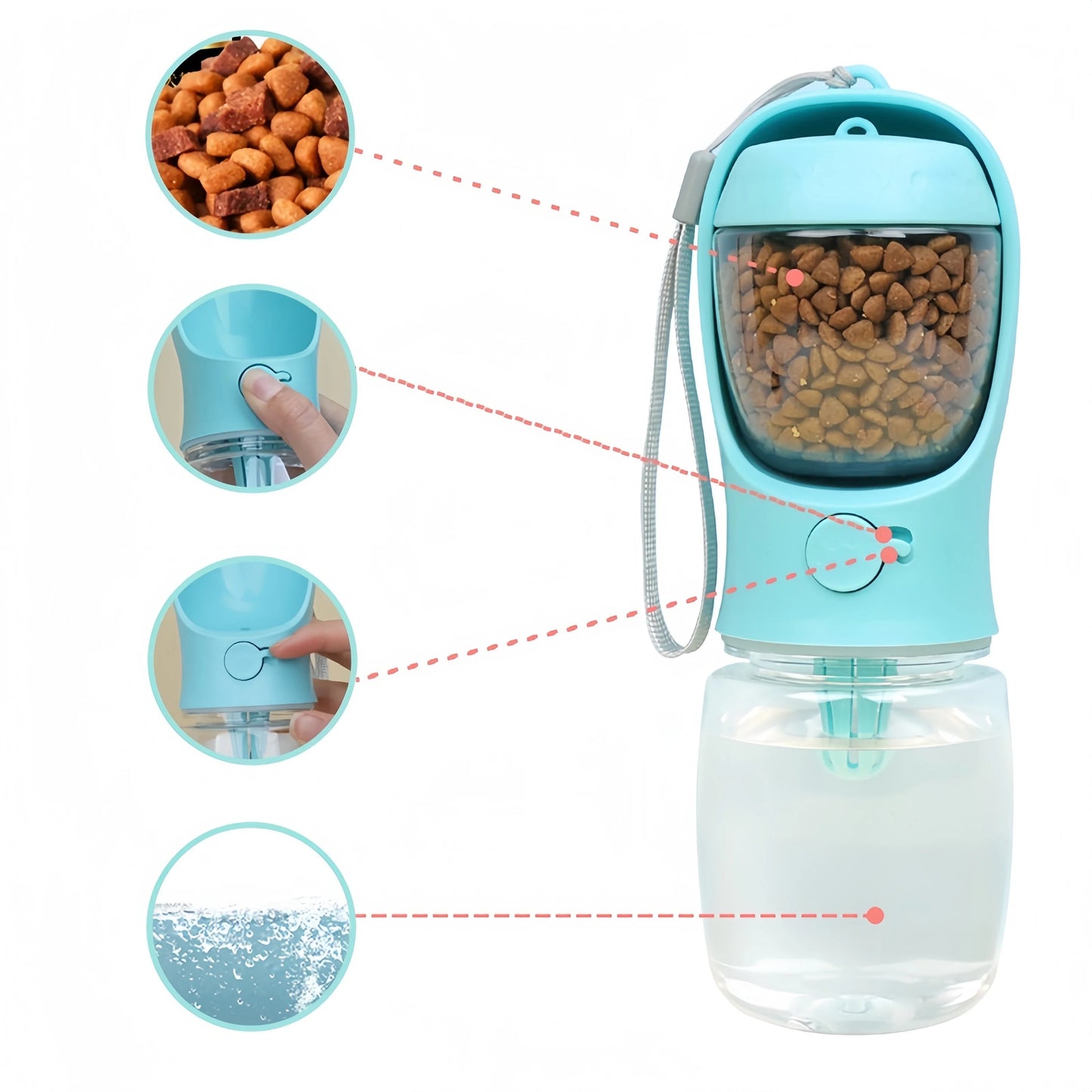 Draagbare Voer- en Drinkfles – Perfect voor Avonturen met je Hond