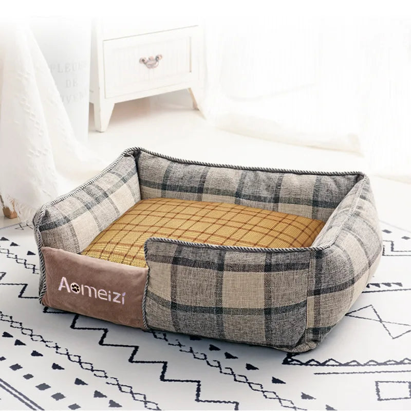 Kariertes Bett – Warm im Winter, kühl im Sommer für Ihr Haustier