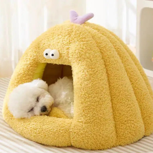 Lustiges Kuschelkörbchen – Warmer & gemütlicher Schlafplatz mit Augen