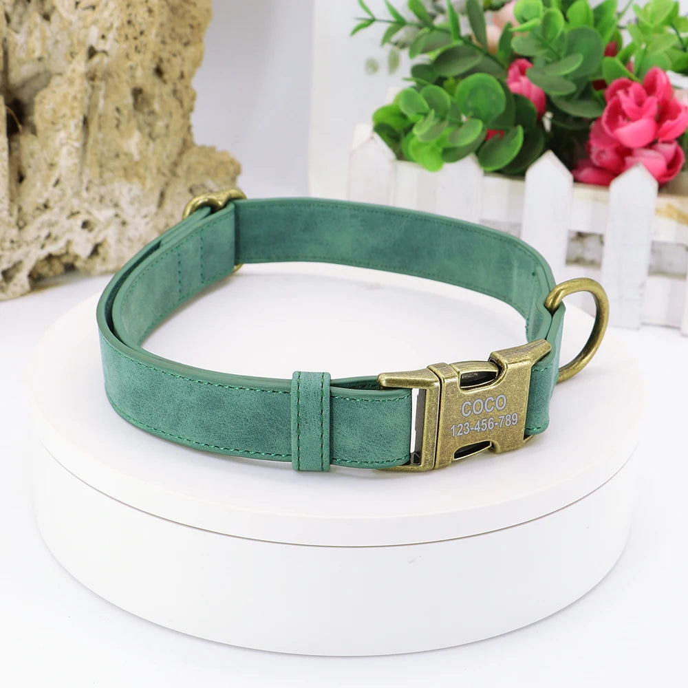 Gepersonaliseerde Leren Halsband – Stijlvol & Veilig
