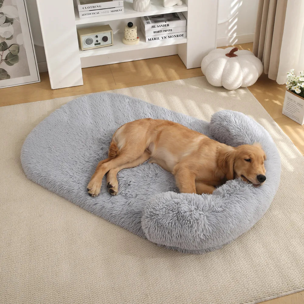 Flauschiges orthopädisches Hundebett mit Kissen – warm, stützend und waschbar