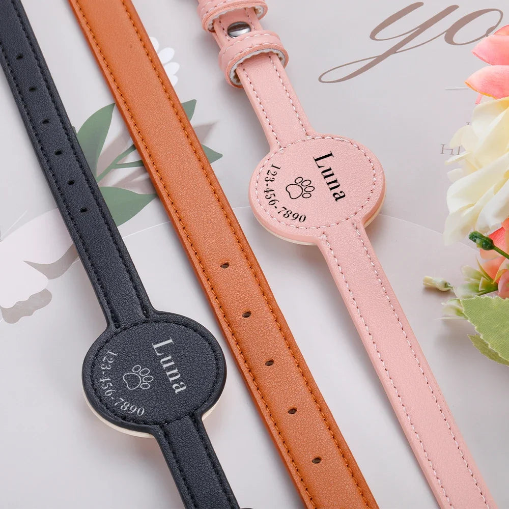 Hondenhalsband Gepersonaliseerd Leer voor AirTag – Veilig & Stijlvol
