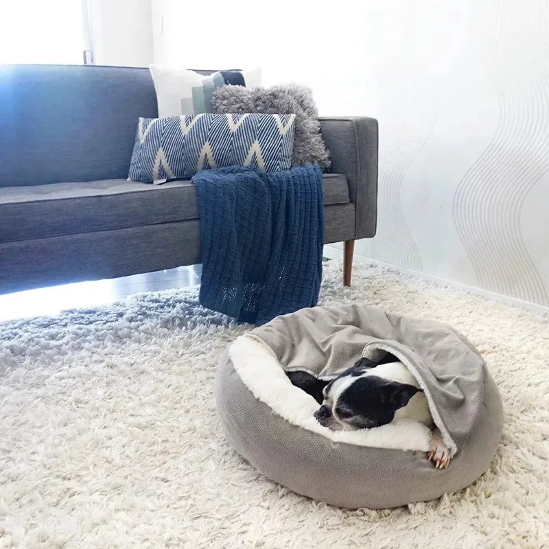 Orthopädisches Hundebett mit integrierter Decke – warm und schmutzabweisend