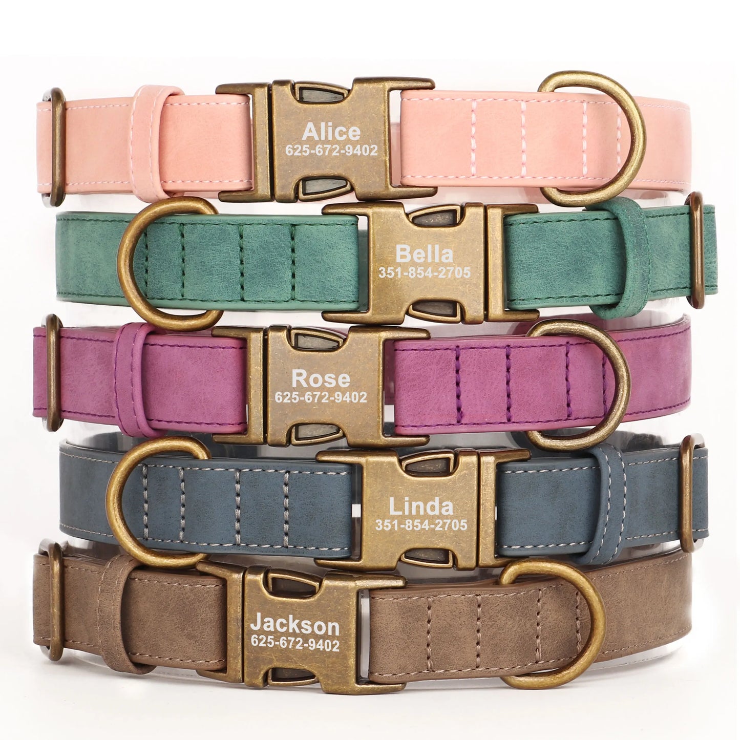 Gepersonaliseerde Leren Halsband – Stijlvol & Veilig