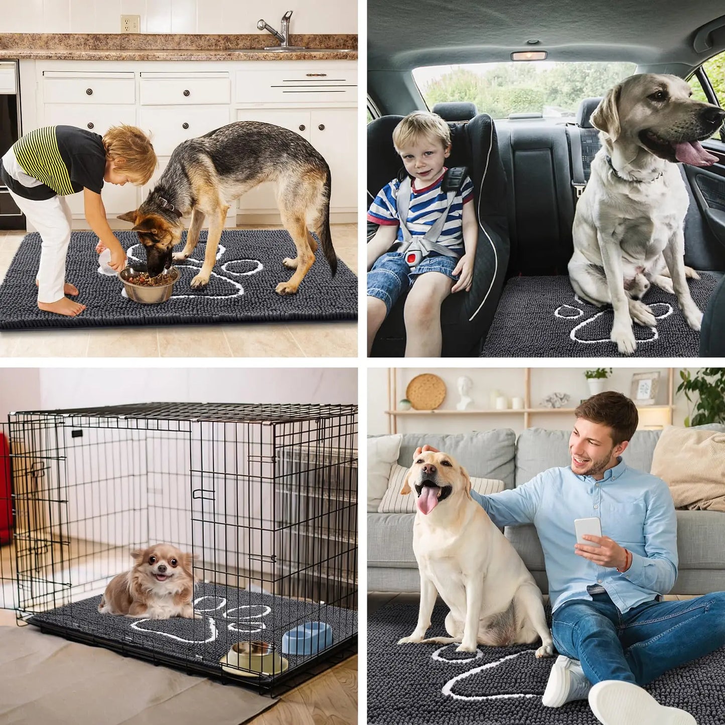 Honden Schoonloopmat Pootafdruk – Absorberend & Sneldrogend