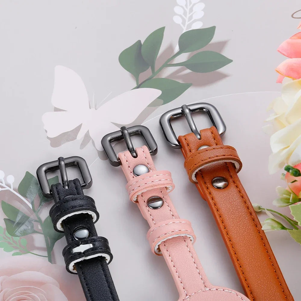 Hondenhalsband Gepersonaliseerd Leer voor AirTag – Veilig & Stijlvol