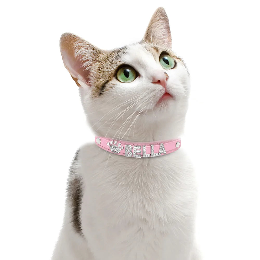 Hond Halsband Zilver Gepersonaliseerd – Hondenhalsband met Naamletters, Charms en Glinsterende Details