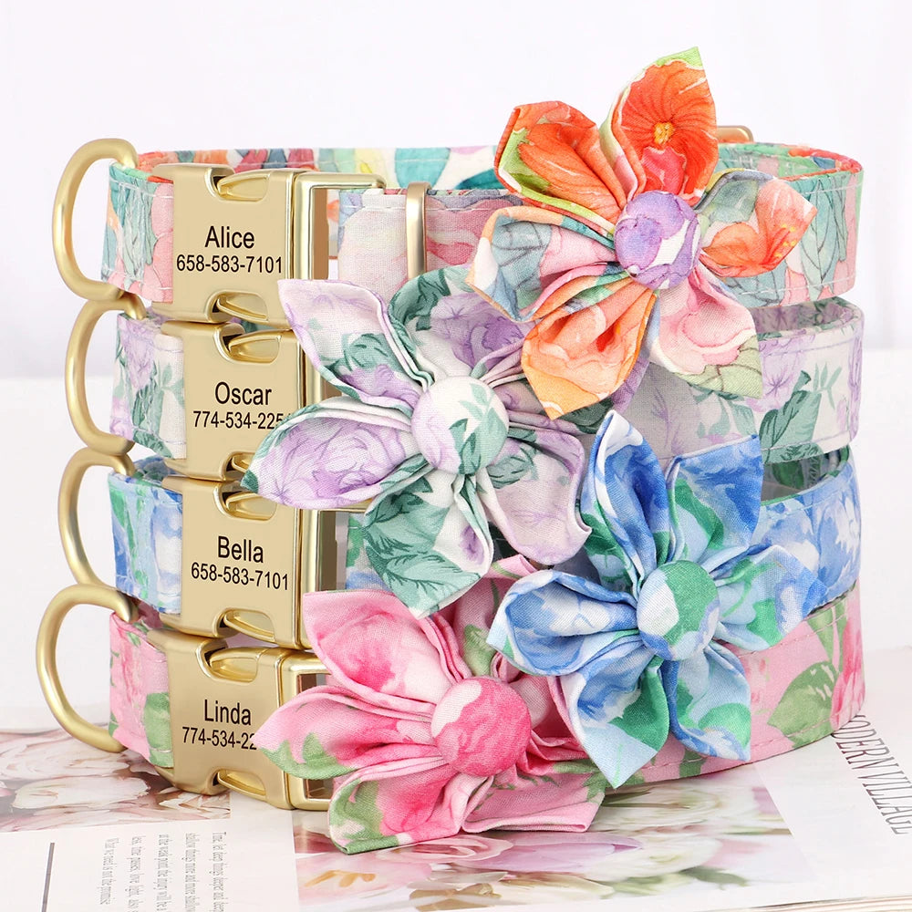 Gepersonaliseerde Bloemenhalsband – Stijlvol & Comfortabel